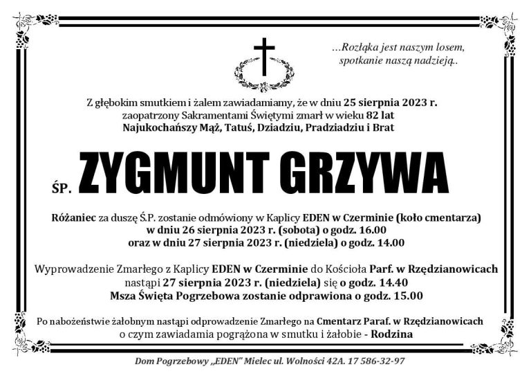 Read more about the article śp. ZYGMUNT GRZYWA
