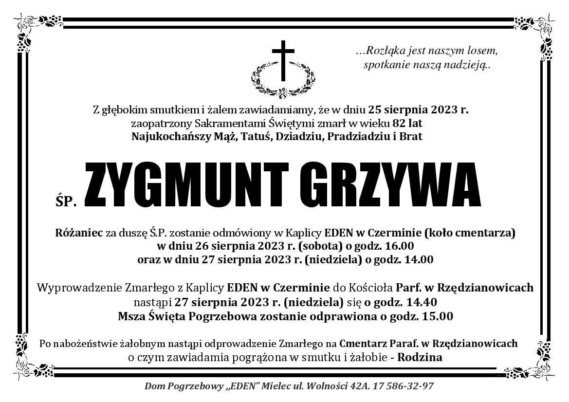 You are currently viewing śp. ZYGMUNT GRZYWA