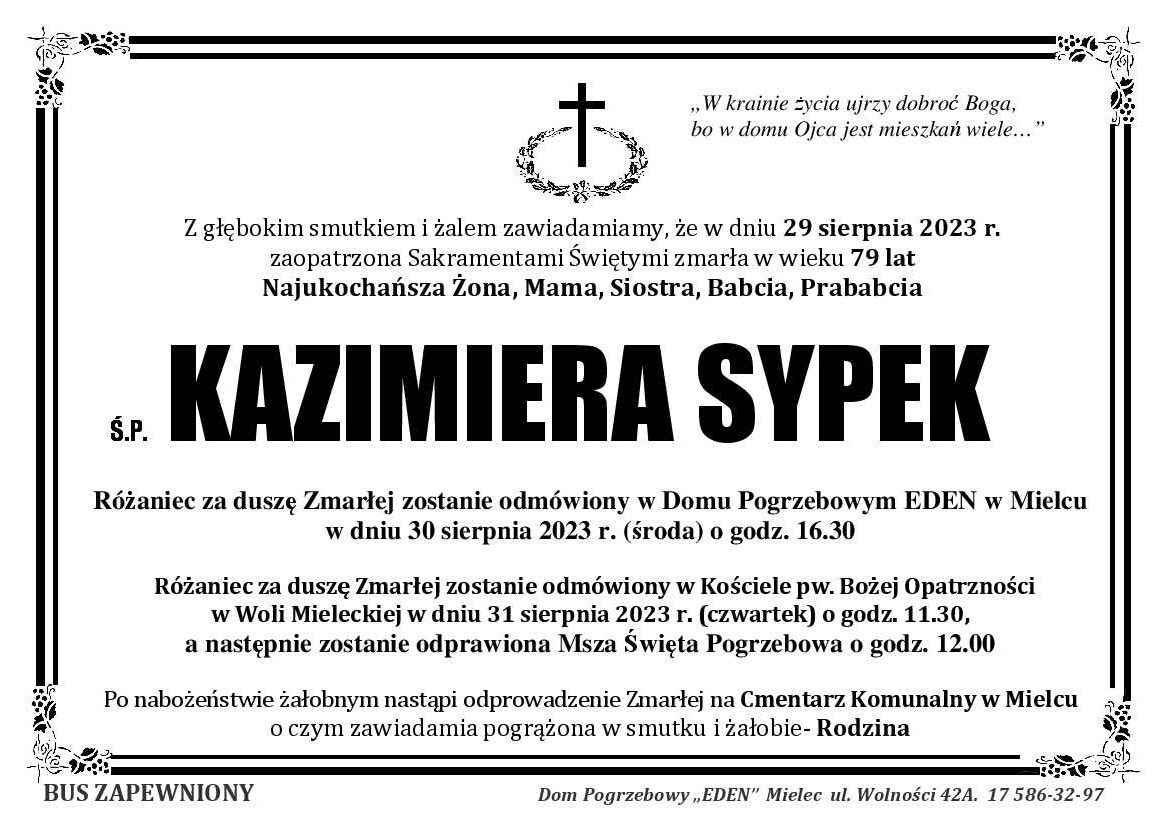 You are currently viewing śp. KAZIMIERA SYPEK